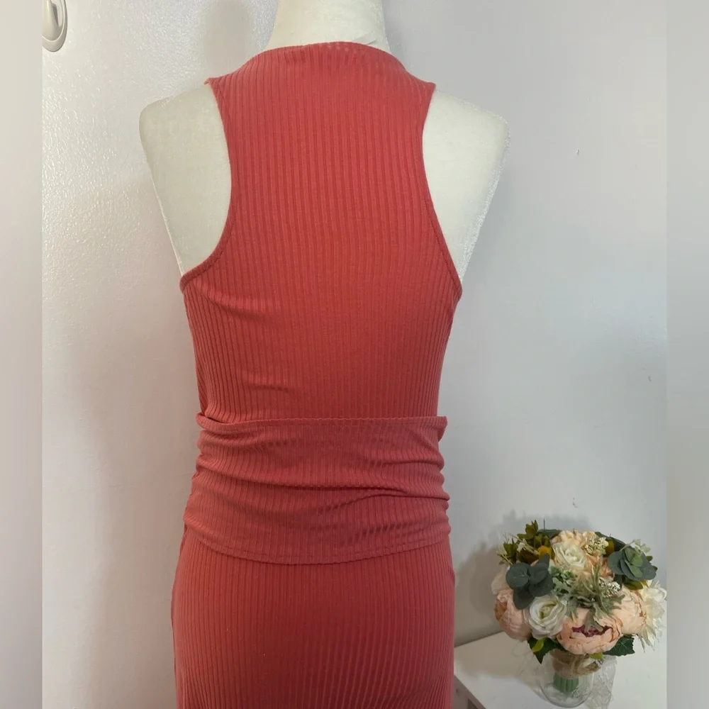 Anthropologie Raspberry Ribbed Kingsolver Sleeveless Dress  Size Small - Picture 9 of 12